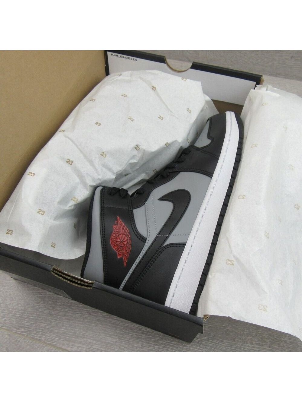 Air Jordan 1 Mid Shadow Red Black Shoes Men's Size 10.5 NEW - Picture 11 of 14